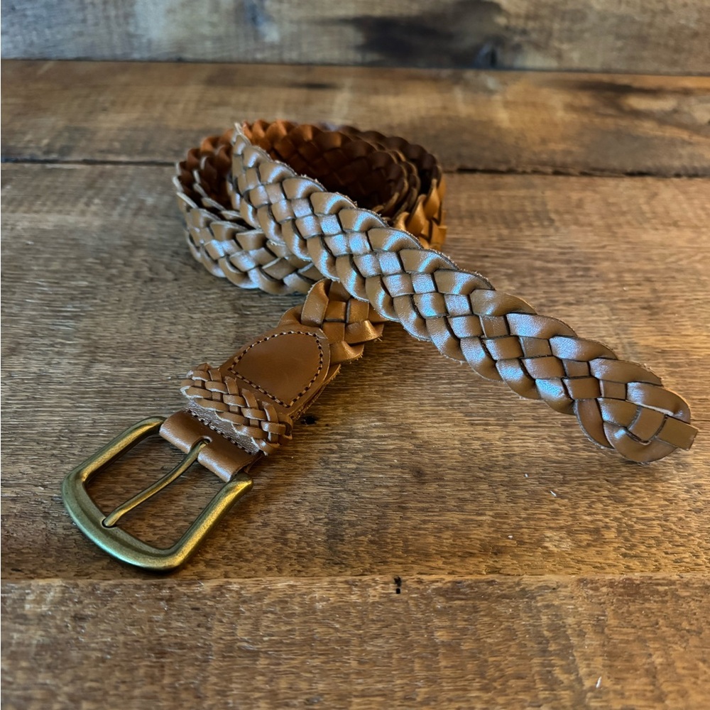 J. Crew Women's Tan Braided Leather Belt